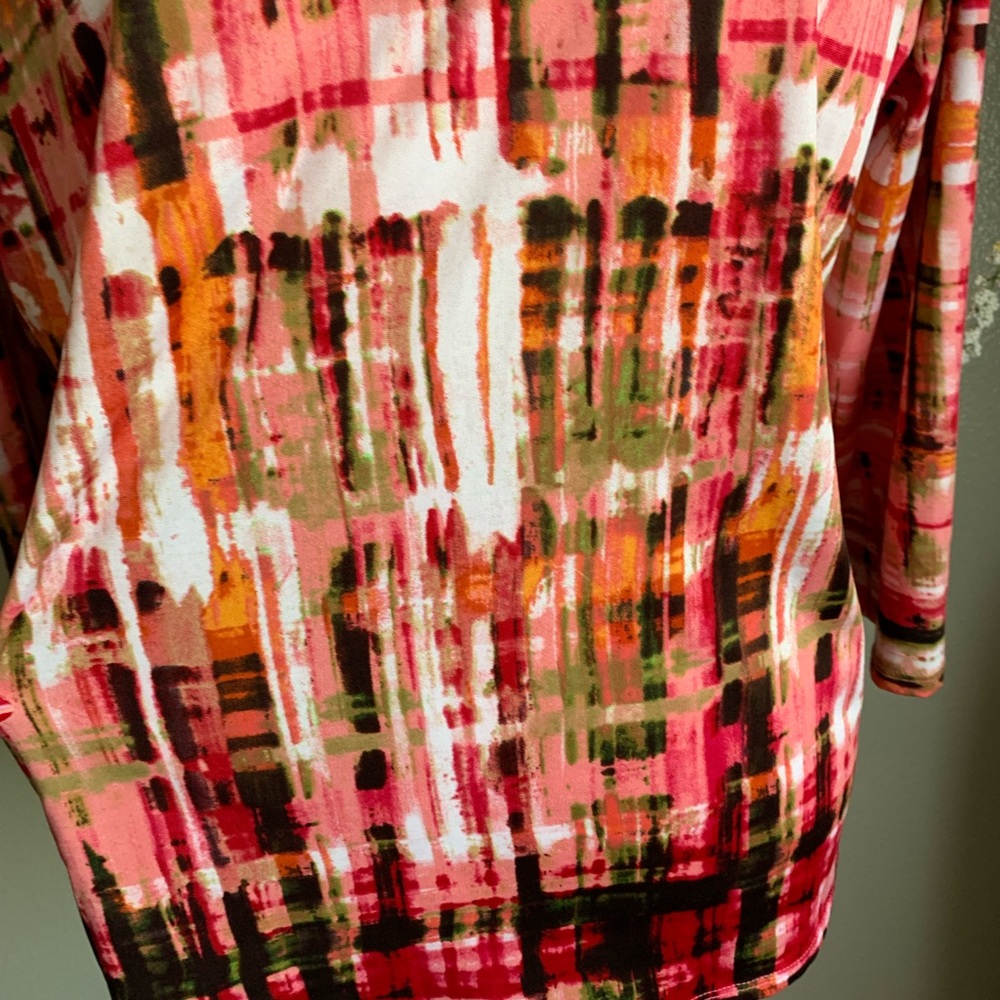 Peck & Peck Multicolored V- Neck Top Size Large - image 5